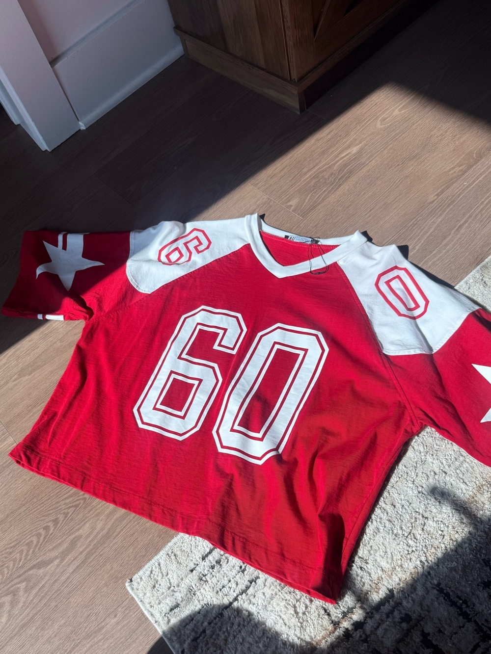 Zara Red and White Sporty Crop Top